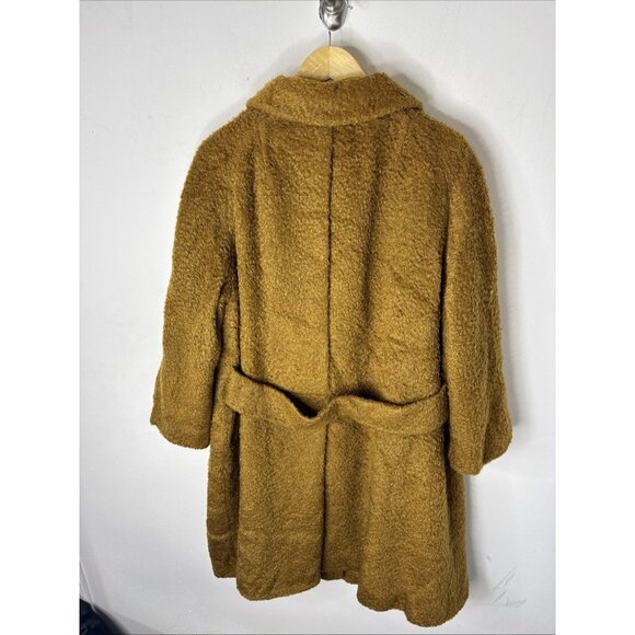 Vintage 1960s Mayfair Garment Montreal Bouclé Wool Coat Brown XL Mid Century - Picture 5 of 10
